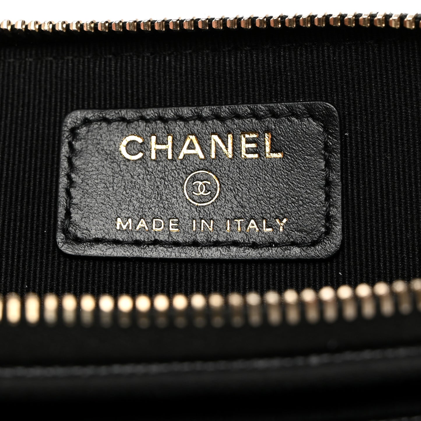 Caviar Quilted Crystal Zip Card Holder Wallet Black