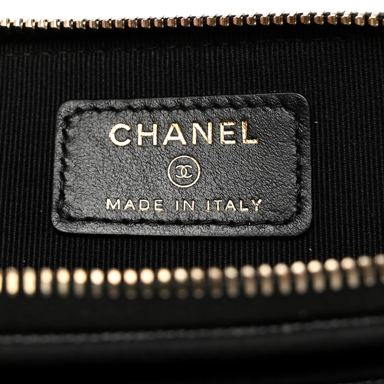 Chanel Caviar Quilted Crystal Zip Card Holder Wallet Black 6 of 8
