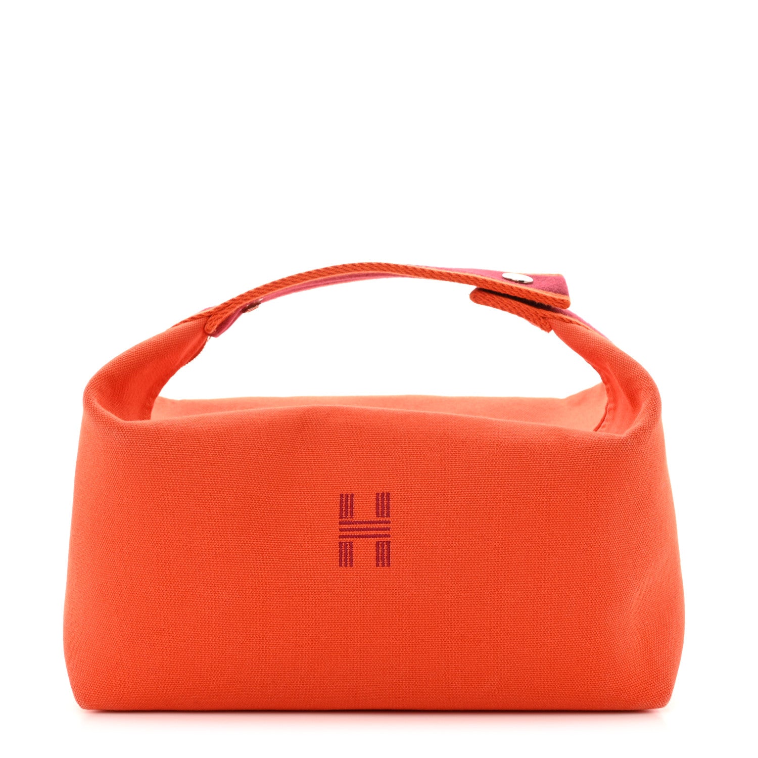 Hermes Canvas Large Bride-A-Brac Pouch Orange Feu Burgundy 1 of 7