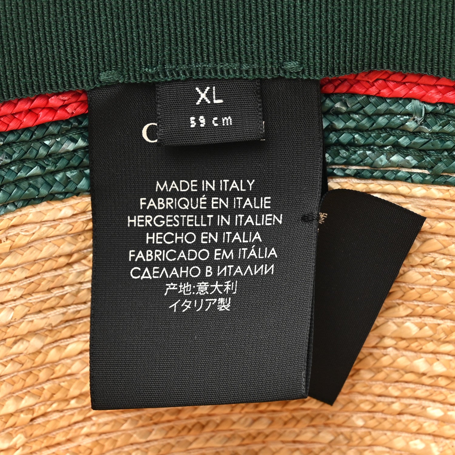 Gucci Abaca Straw Web Fedora Hat XL 9 of 10