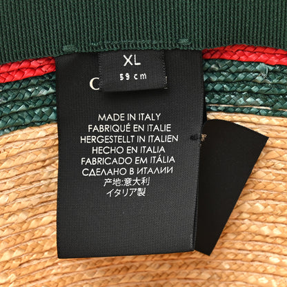Gucci Abaca Straw Web Fedora Hat XL 9 of 10