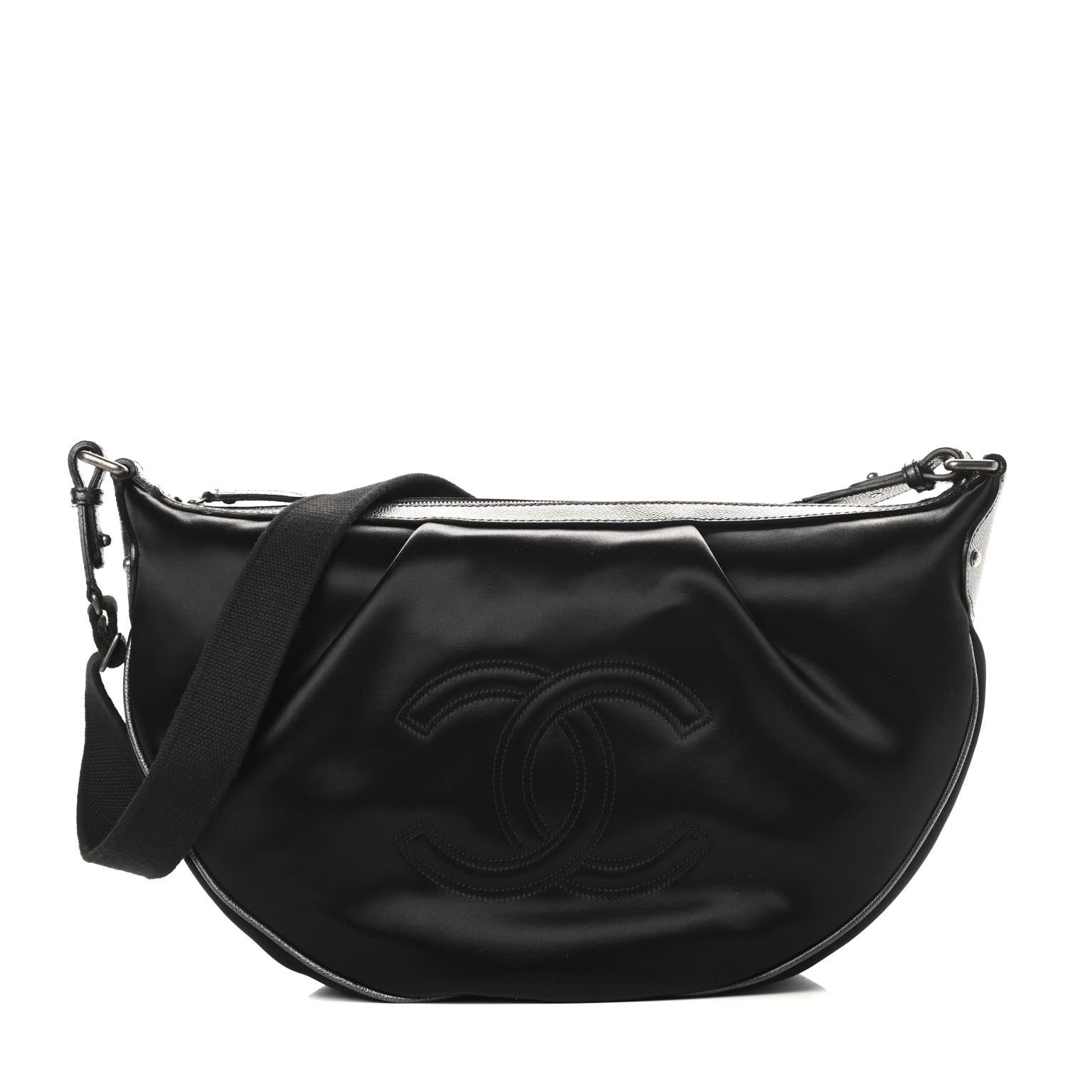 Chanel Satin Caviar CC Hobo Black 1 of 11