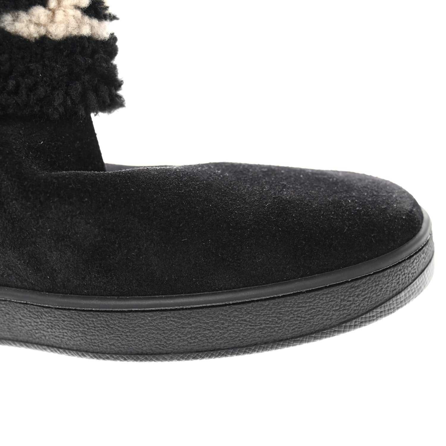 Louis Vuitton Suede Calfskin Shearling Snowdrop Flat Ankle Boot 37.5 Black 11 of 13