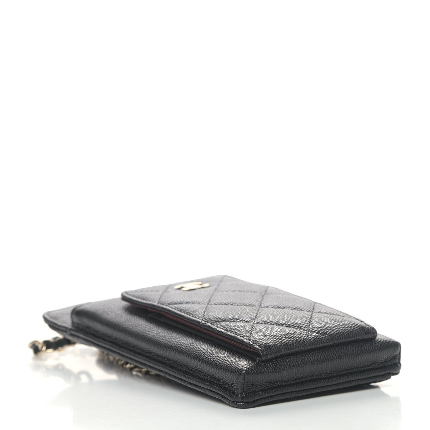 Caviar Quilted CC Phone Holder Black