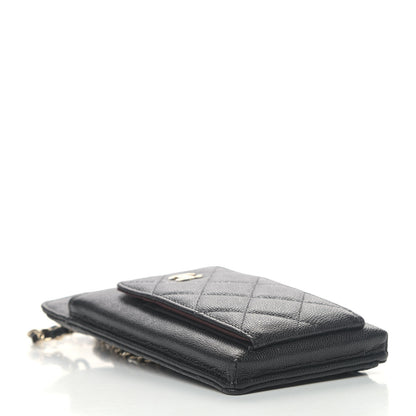 Chanel Caviar Quilted CC Phone Holder Black 3 of 6