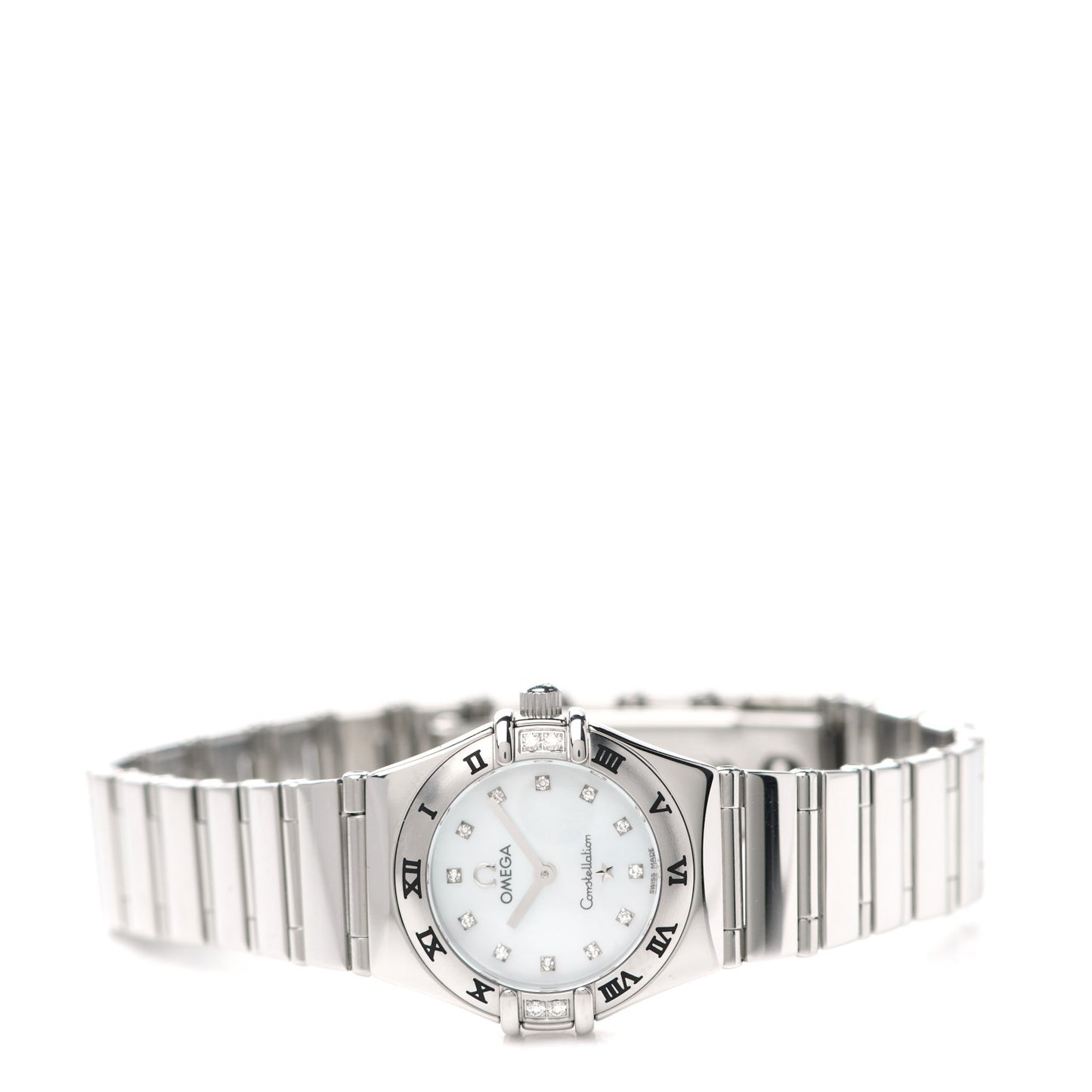 Stainless Steel Diamond Mother of Pearl 23mm Constellation My Choice Quartz Watch 1566.76
