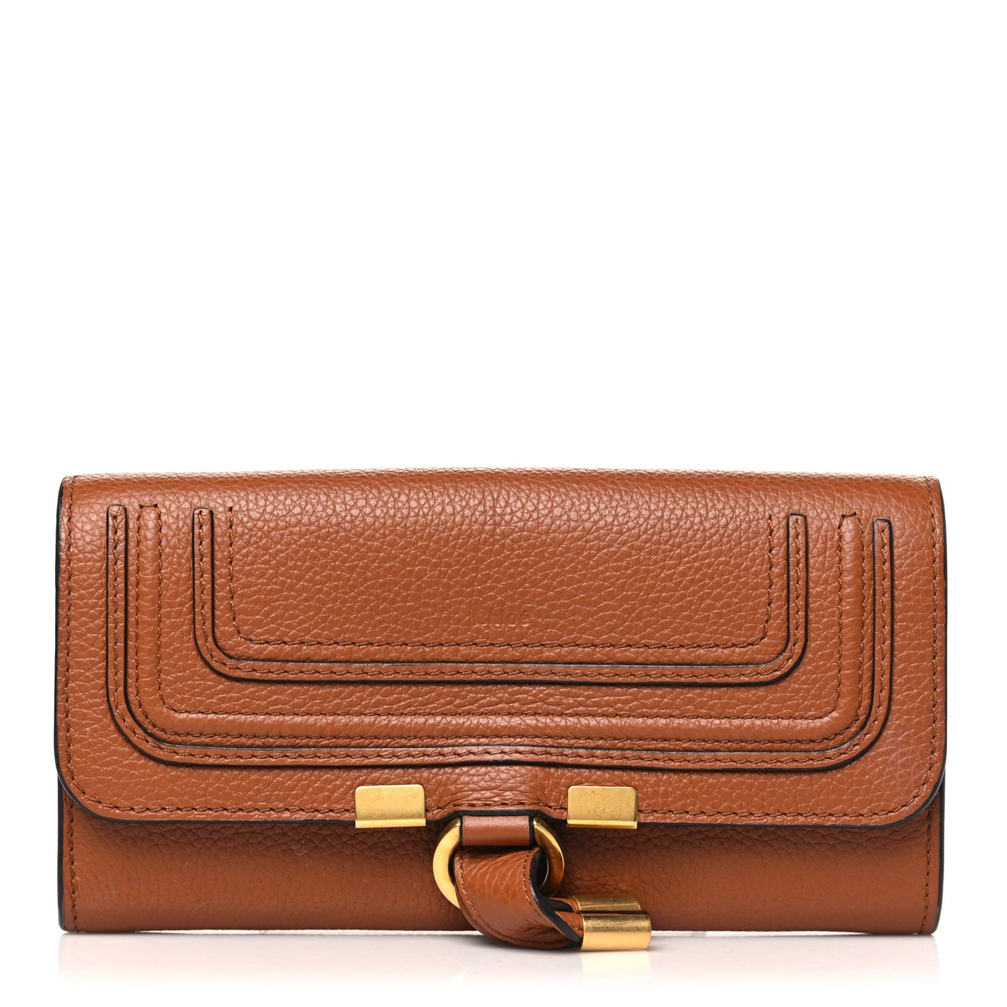 Calfskin Marcie Continental Flap Wallet Tan