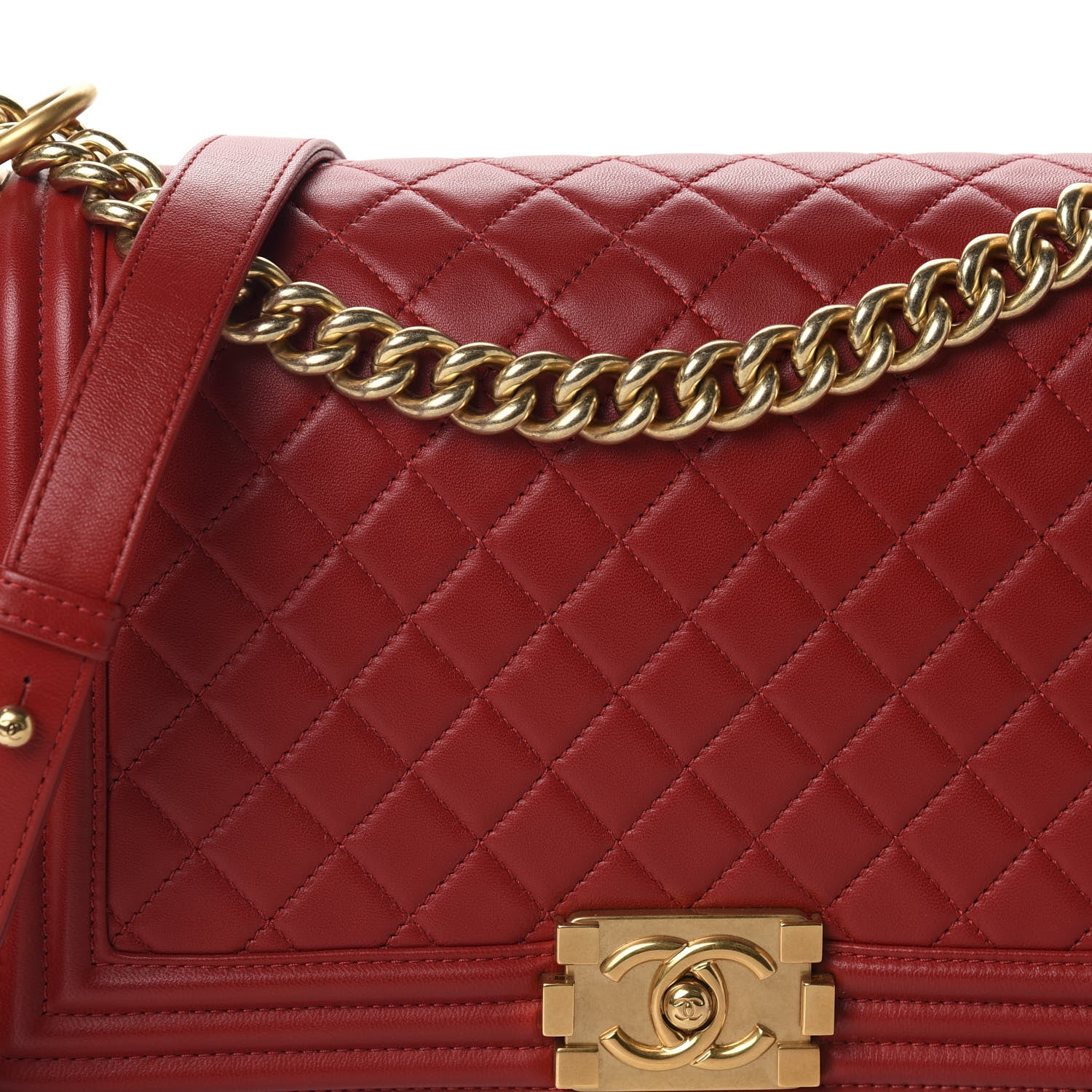 Chanel Lambskin Quilted New Medium Boy Flap Red 10 of 10