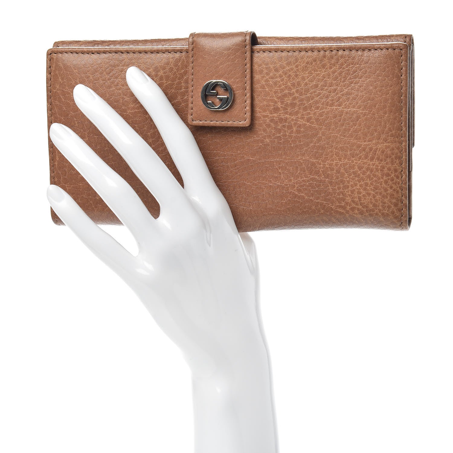 Gucci Calfskin Miss GG Continental Wallet Old Naturale 2 of 10