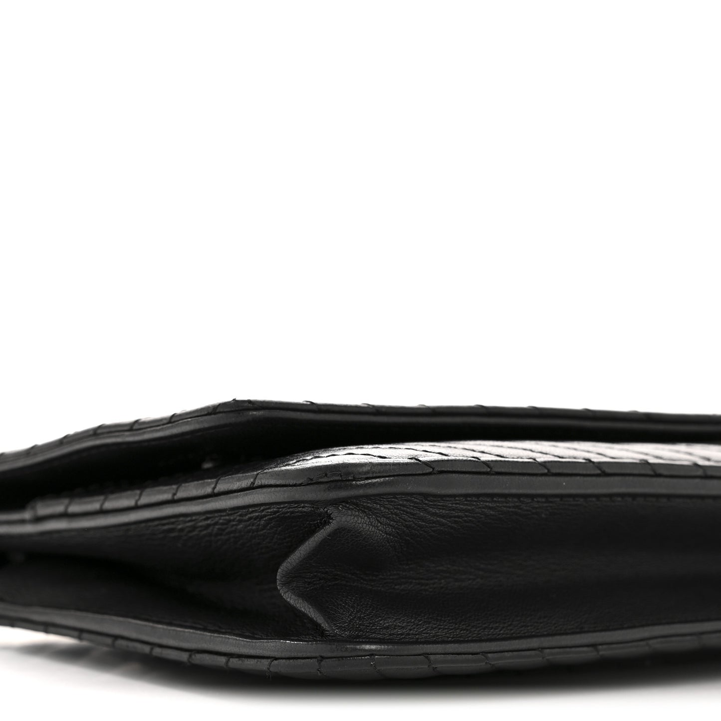 Lambskin Chevron Quilted Wallet On Chain WOC So Black