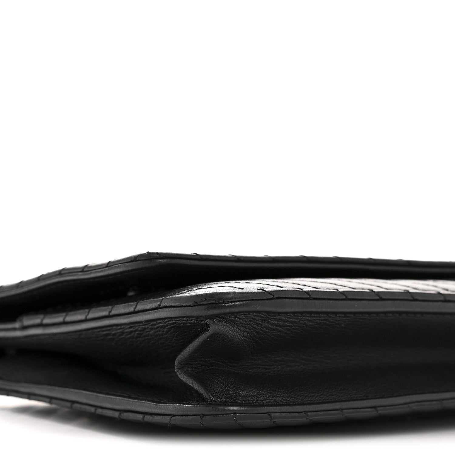 Chanel Lambskin Chevron Quilted Wallet On Chain WOC So Black 10 of 15