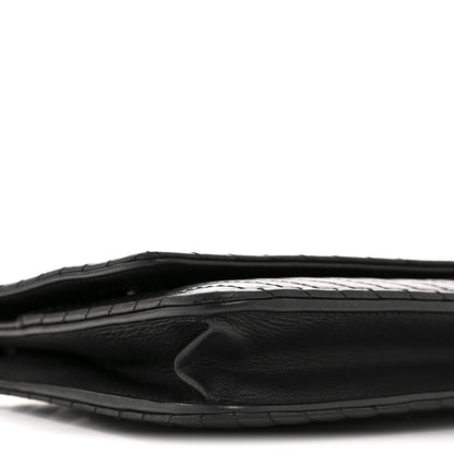 Chanel Lambskin Chevron Quilted Wallet On Chain WOC So Black 10 of 15