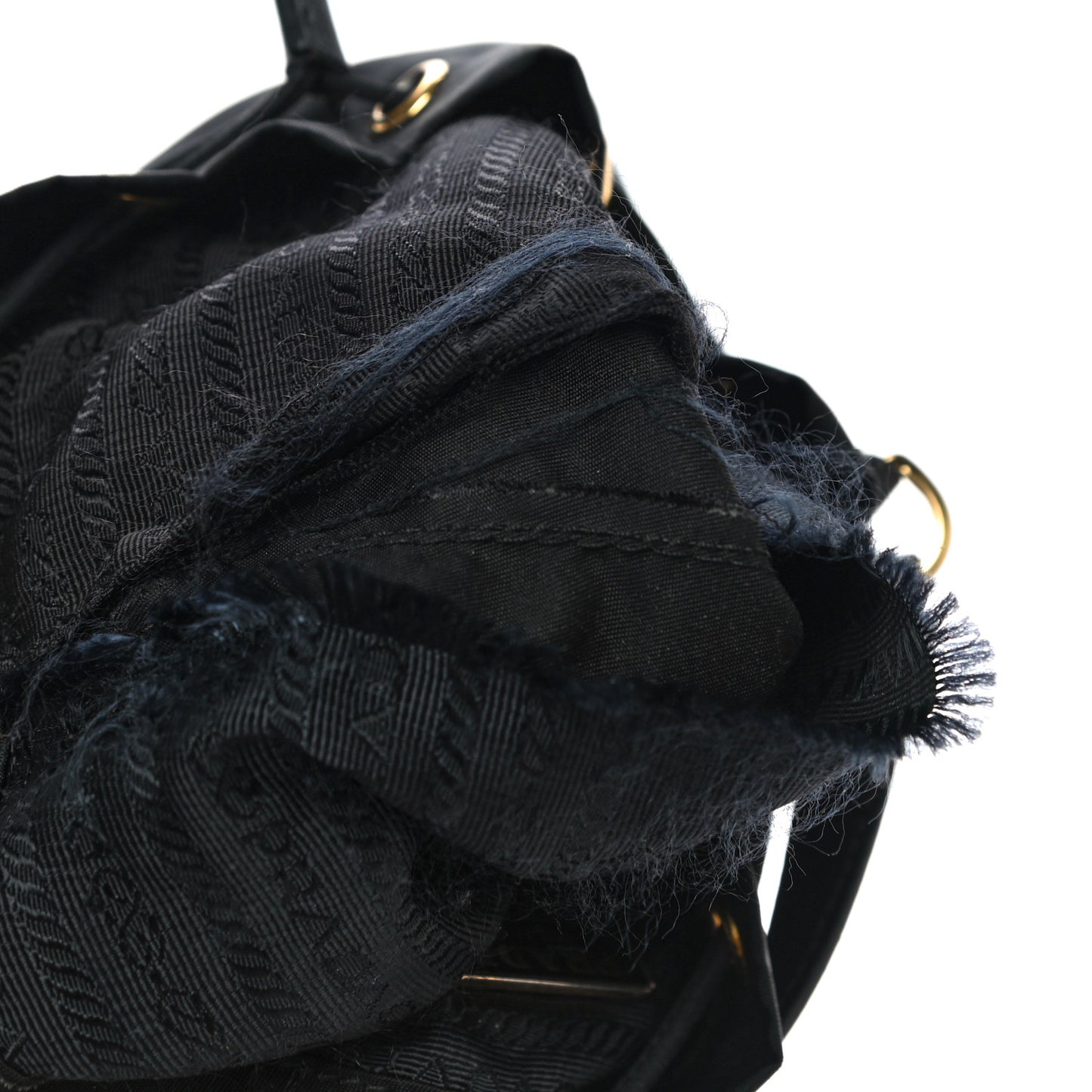Saffiano Tessuto Nylon Mini Bucket Crossbody Bag Black