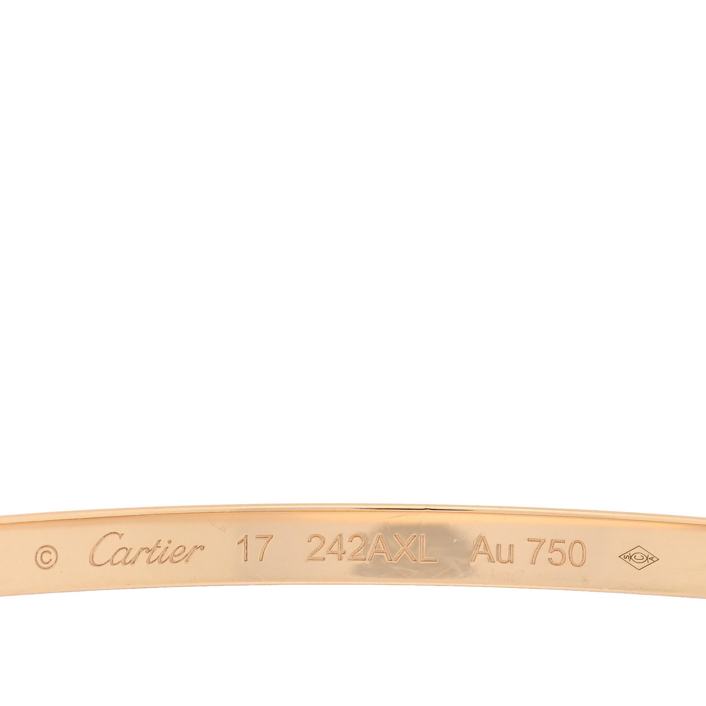 18K Yellow Gold Small LOVE Bracelet 17