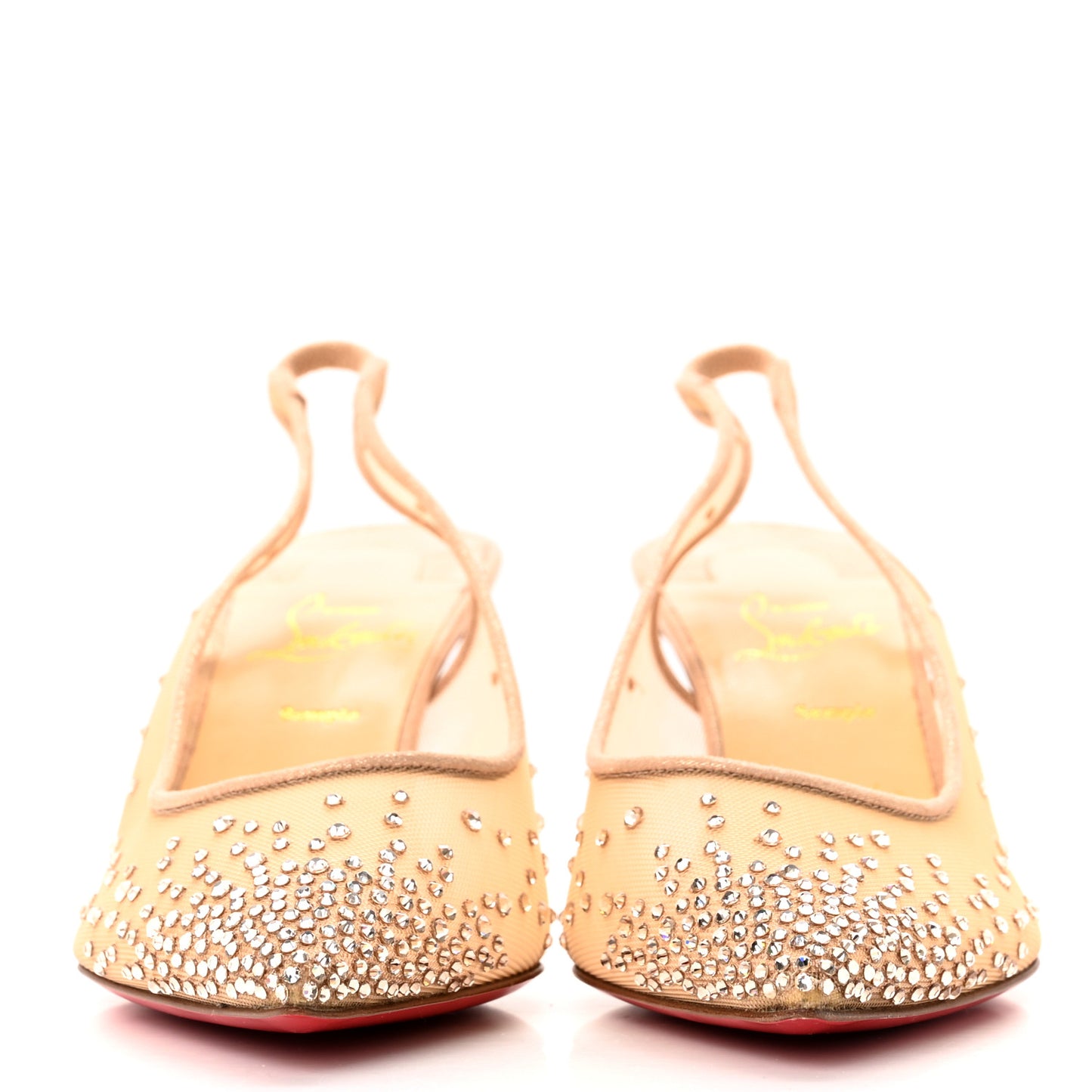 Suede Silk Crystal Strass Follies 70 Slingback Pumps 37 Light Silk
