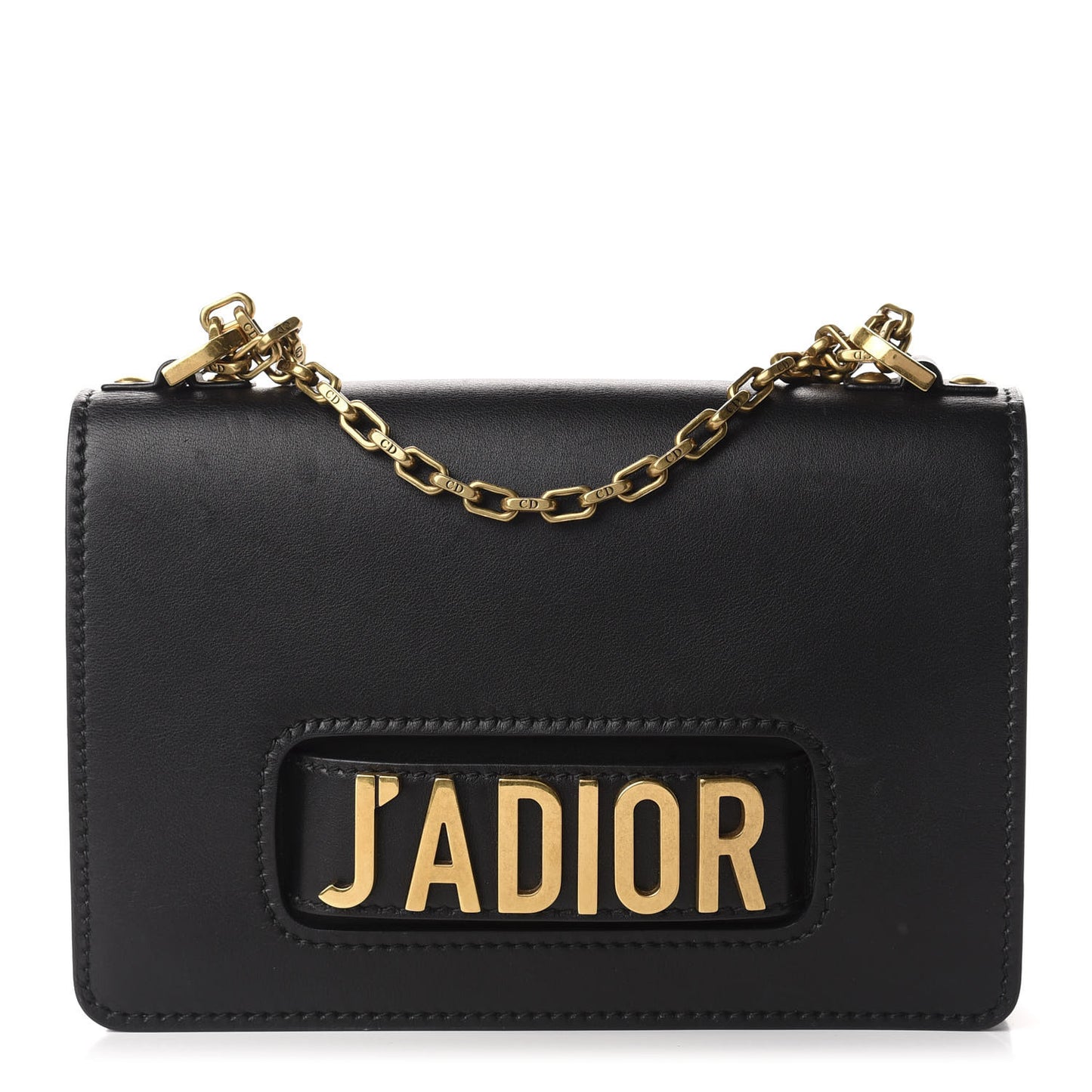 Calfskin J'Adior Chain Flap Bag Black