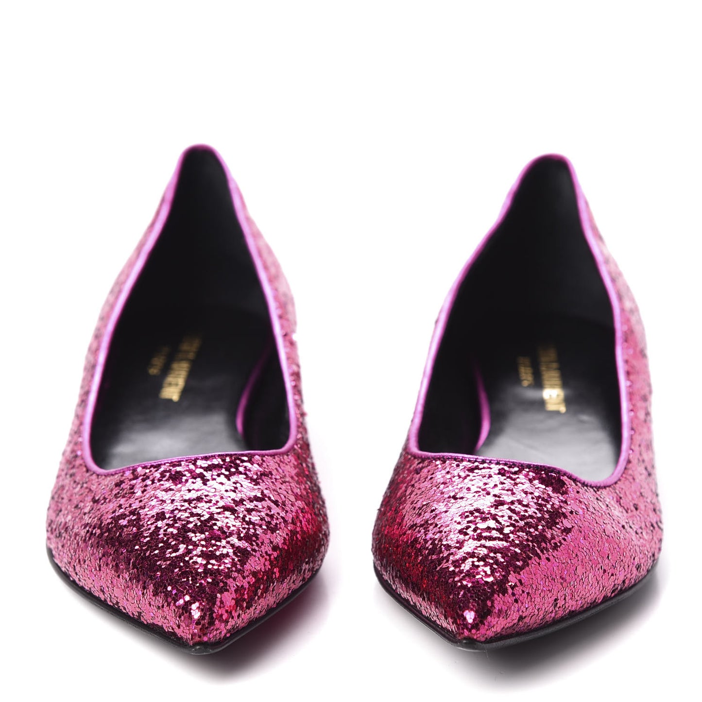 Metallic Sparkle Fabric Paris Ballet Flat 35 Fuchsia
