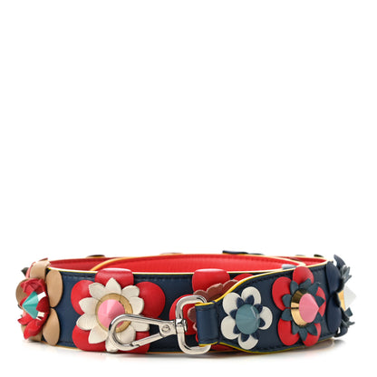 Fendi Vitello Dolce Flowerland Studded Strap You Blue Corallo Multicolor 1 of 4