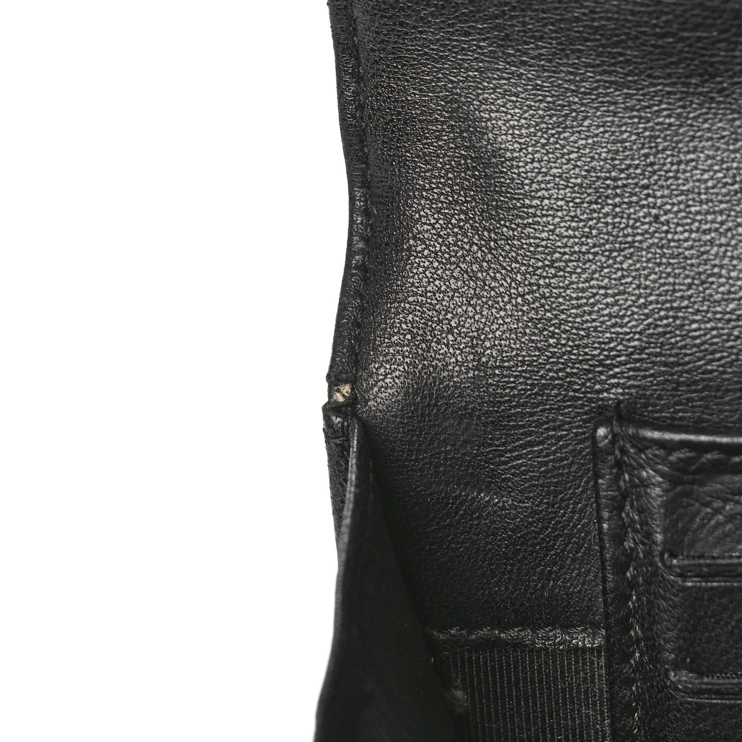 Lambskin Quilted Flap Card Holder Black