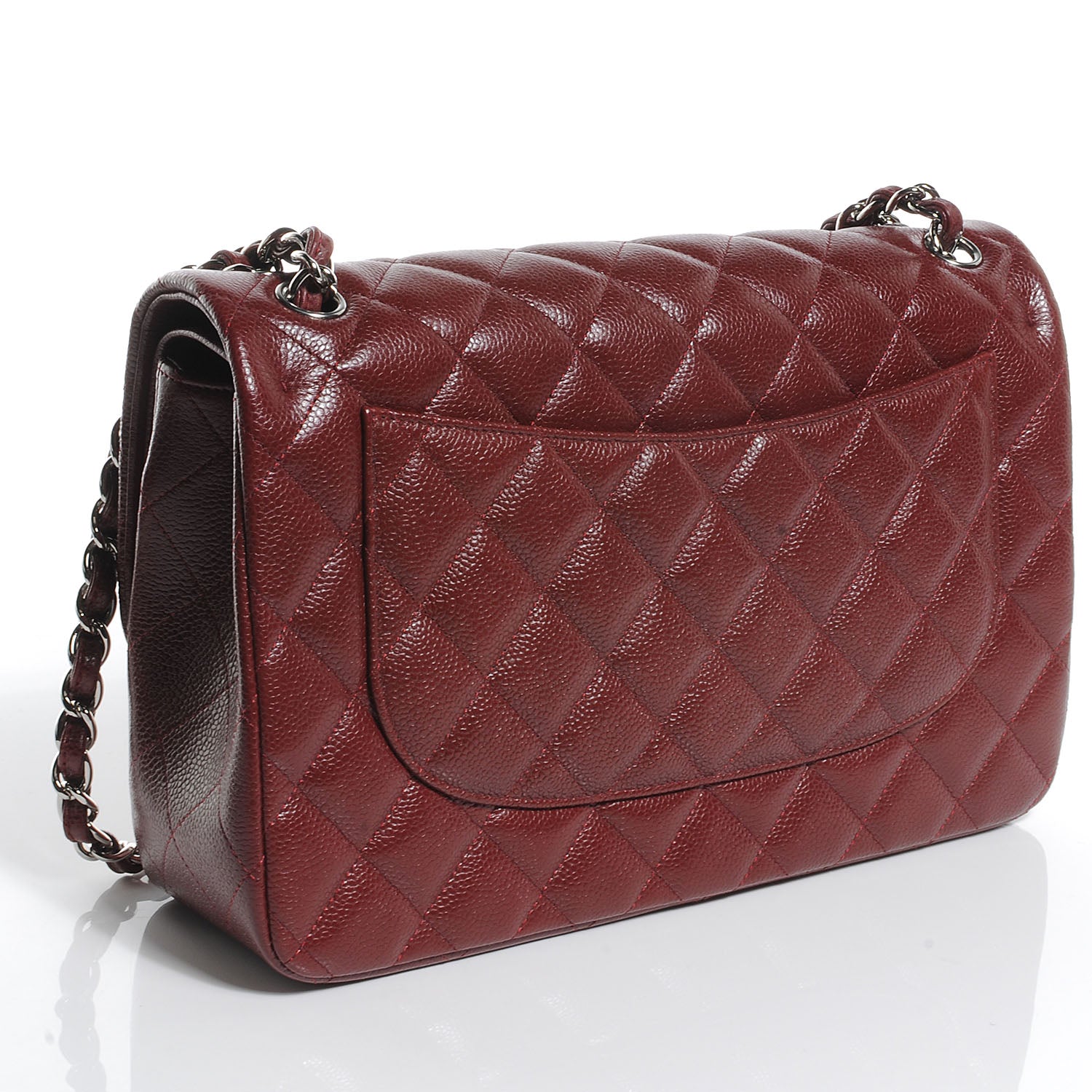 Chanel Caviar Jumbo Double Flap Dark Red 3 of 8