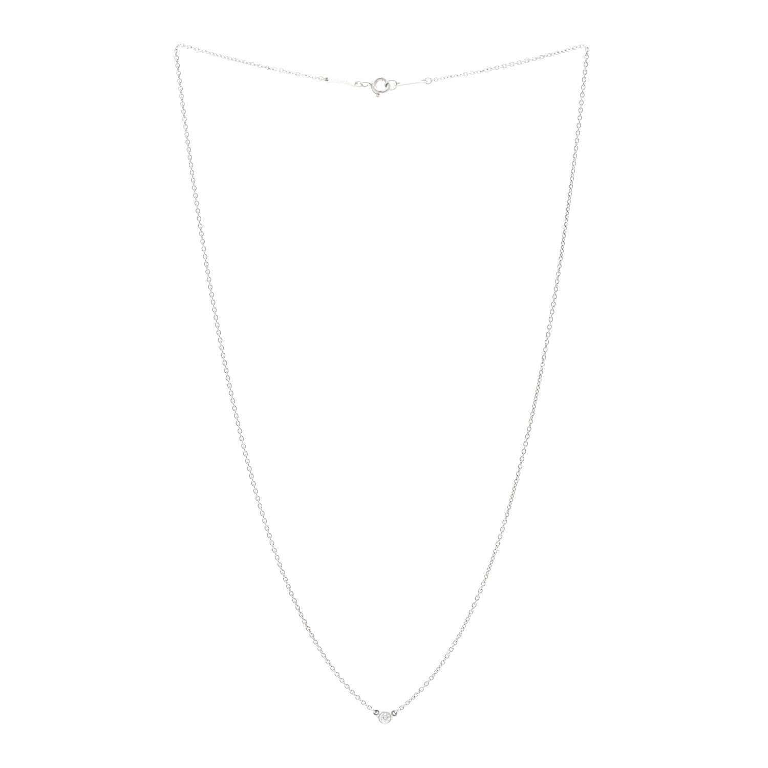 Tiffany Platinum Diamond .05ct Elsa Peretti Diamonds by the Yard Pendant Necklace 3 of 5