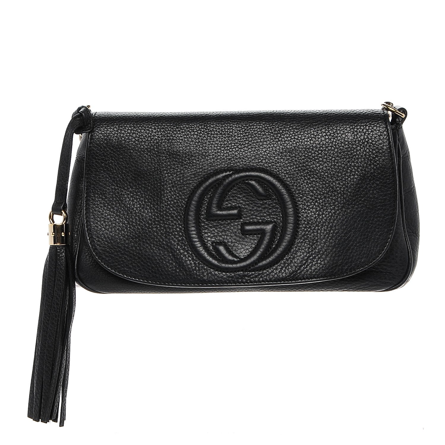 Gucci Pebbled Calfskin Medium Soho Flap Crossbody Black 1 of 6