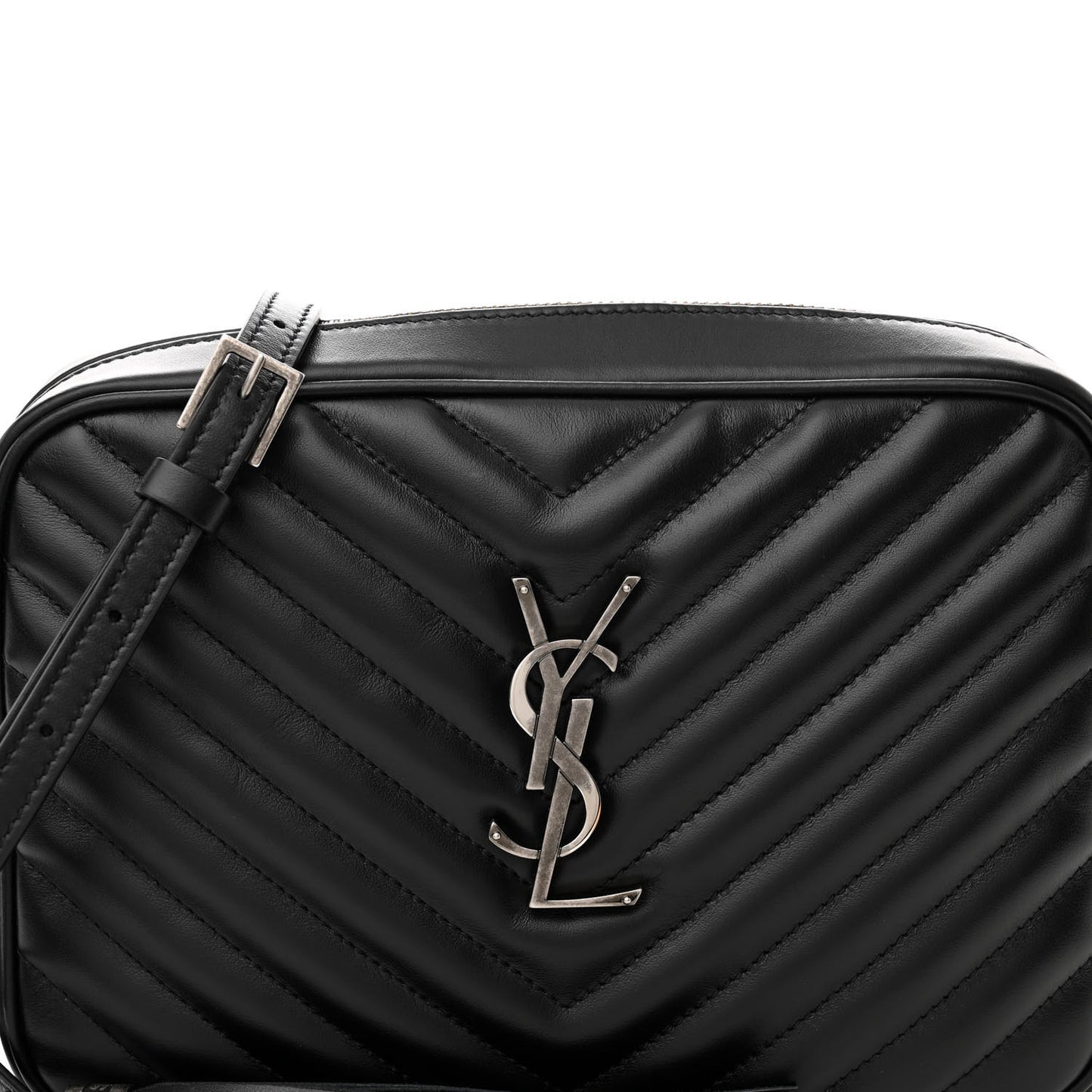 Calfskin Matelasse Monogram Lou Camera Bag Black