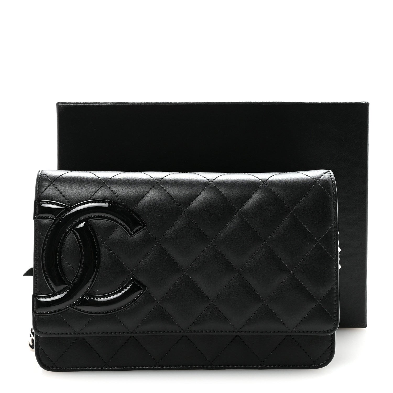 Chanel Calfskin Quilted Cambon Wallet on Chain WOC Black 12 of 12