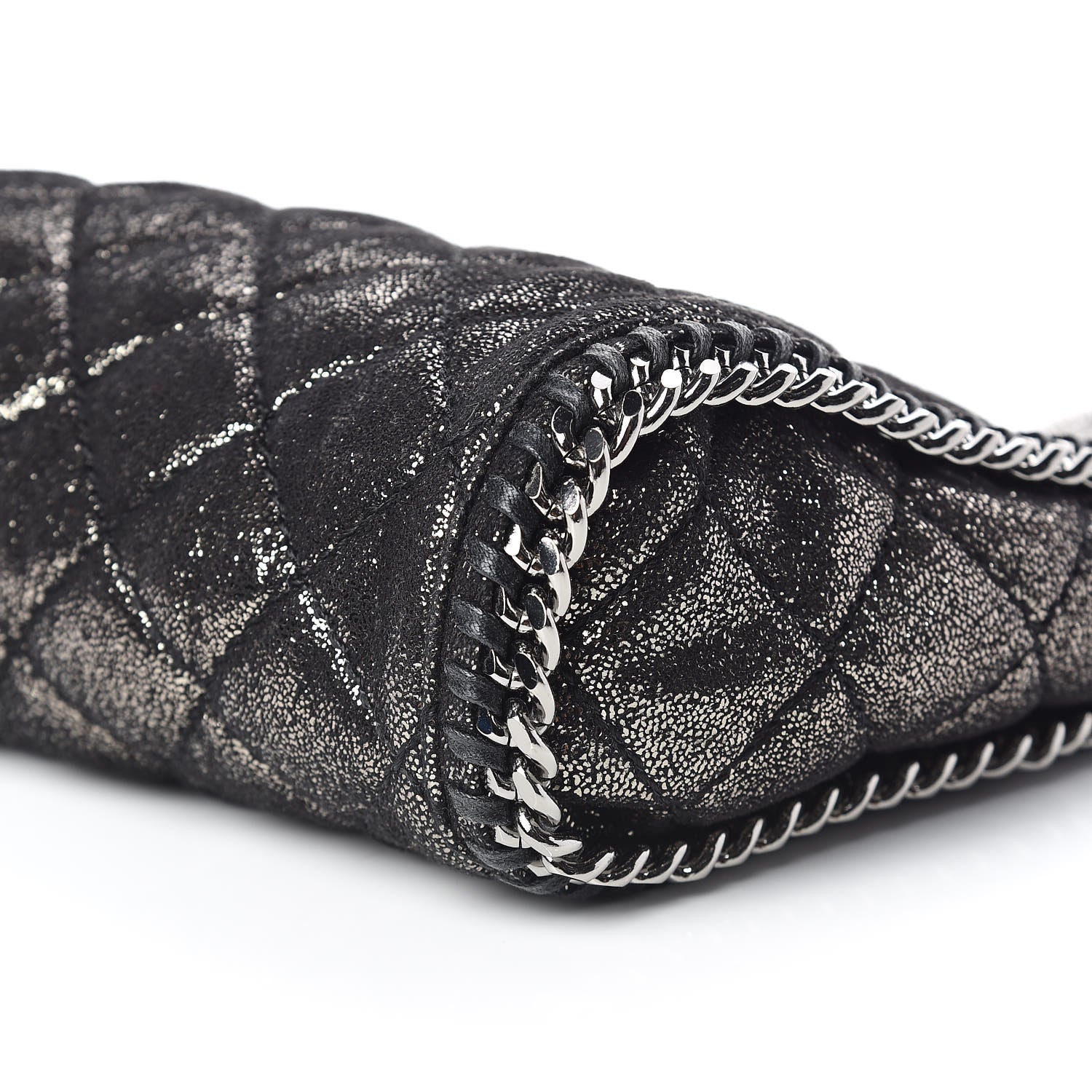 Stella McCartney Chamois Shiny Dotted Quilted Mini Falabella Tote Ruthenium 6 of 10