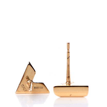 Louis Vuitton Brass Essential V Stud Earrings Gold 4 of 4