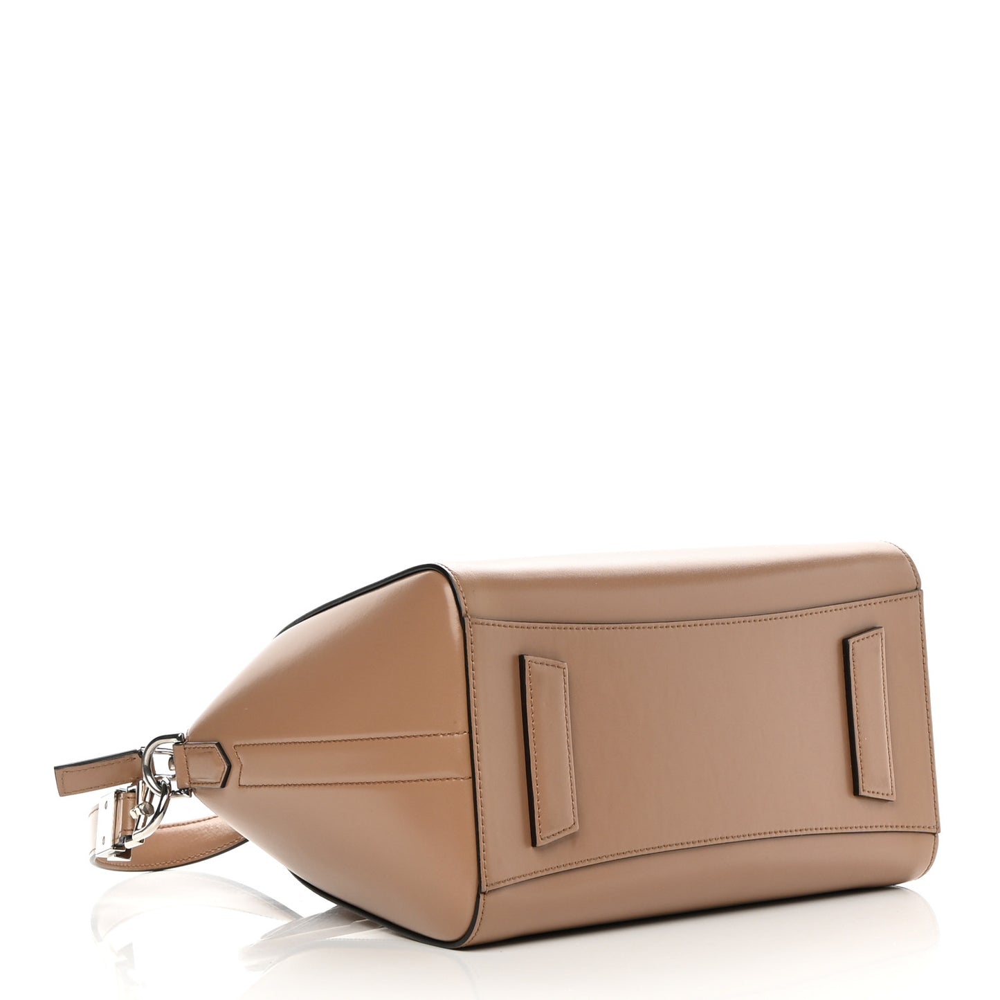 Shiny Lord Calfskin Small Antigona Dark Beige