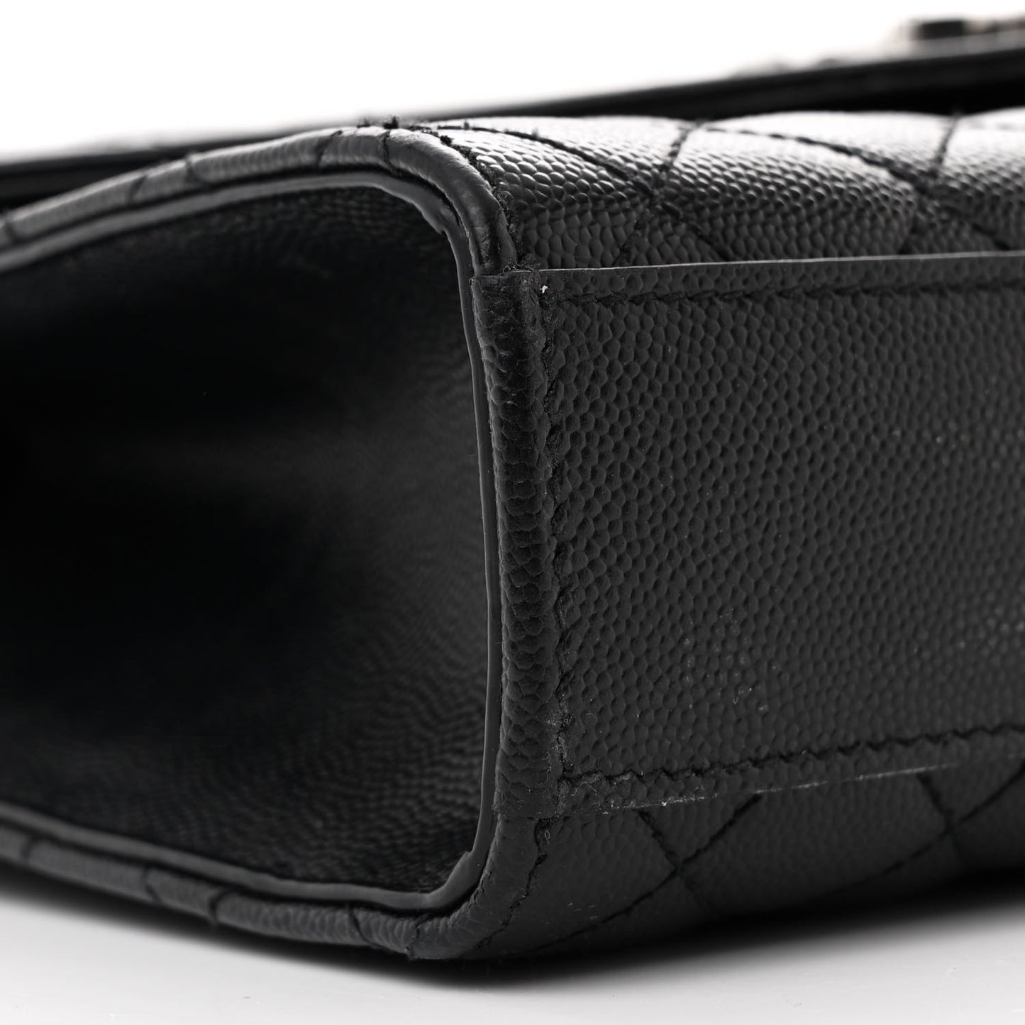 Grain De Poudre Textured Mixed Matelasse Triquilt Medium Monogram Satchel Black