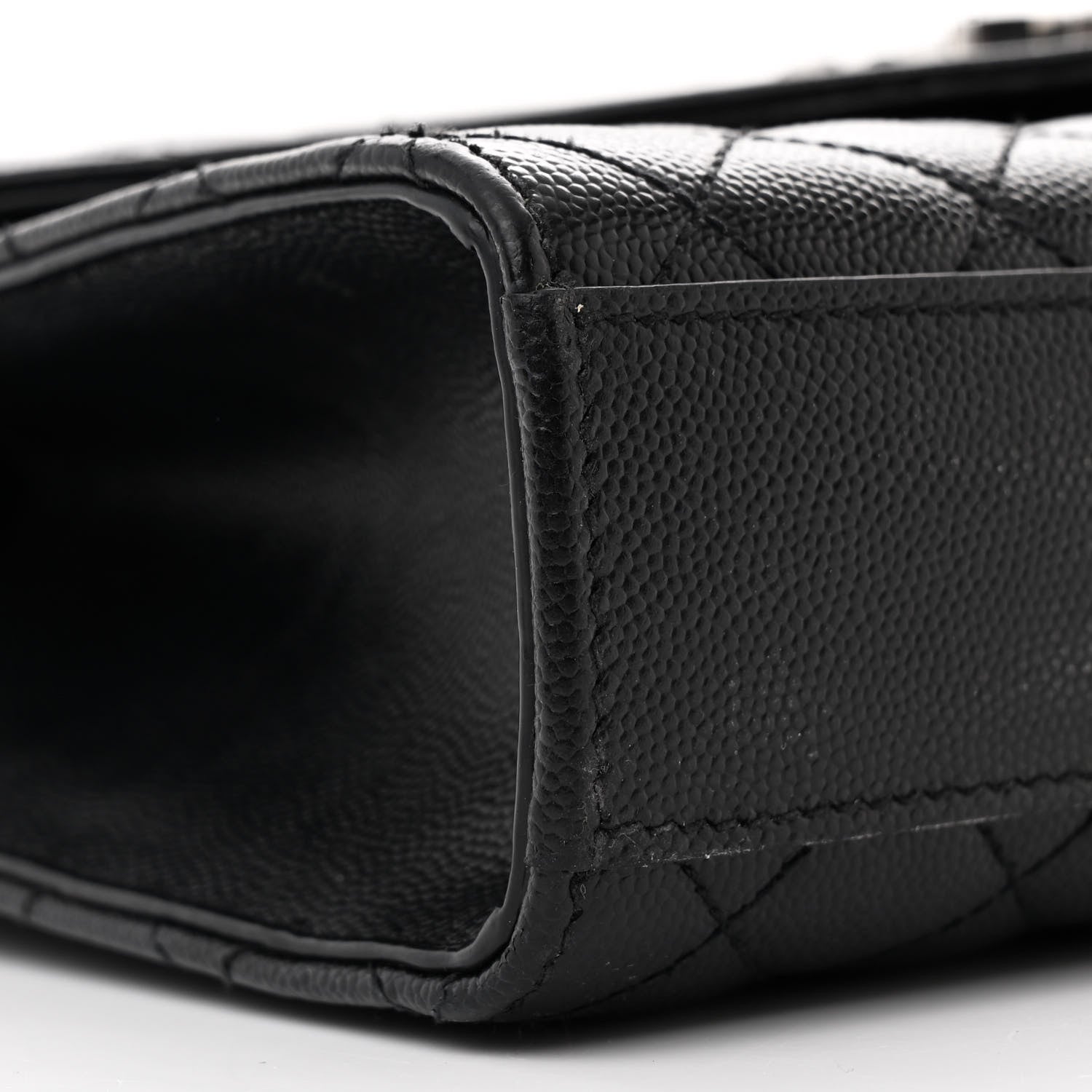 Saint Laurent Grain De Poudre Textured Mixed Matelasse Triquilt Medium Monogram Satchel Black 8 of 13