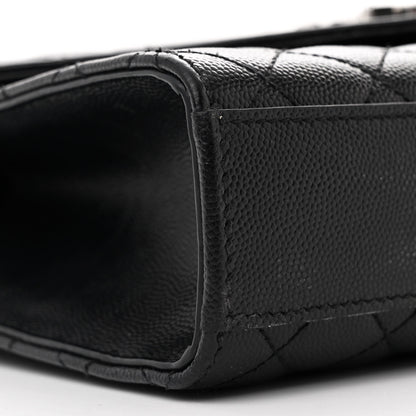 Saint Laurent Grain De Poudre Textured Mixed Matelasse Triquilt Medium Monogram Satchel Black 8 of 13