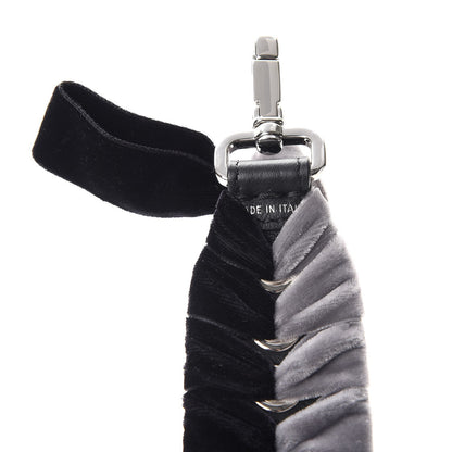 Fendi Velvet Lace Up Strap You Grey Black 5 of 5