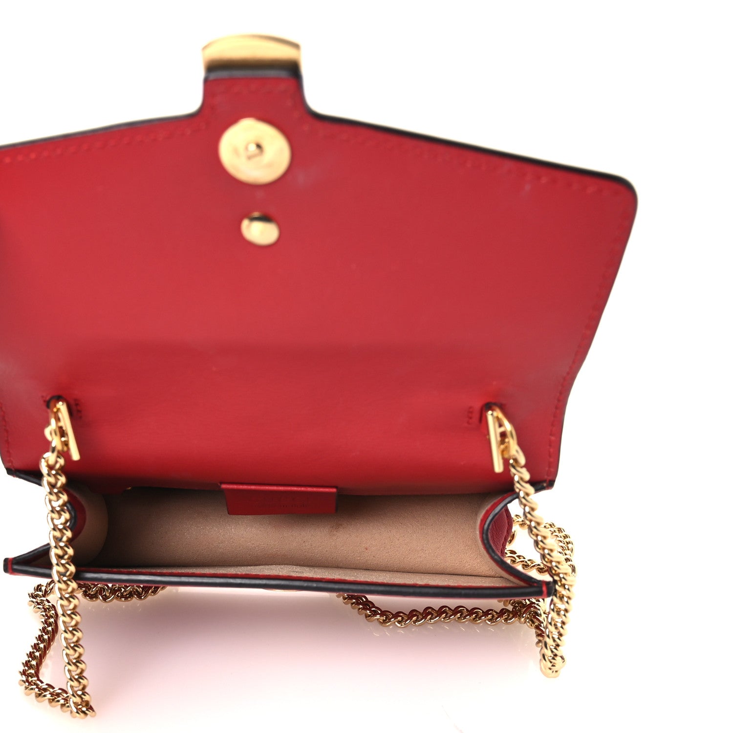 Gucci Calfskin Super Mini Sylvie Chain Shoulder Bag Hibiscus Red 5 of 14