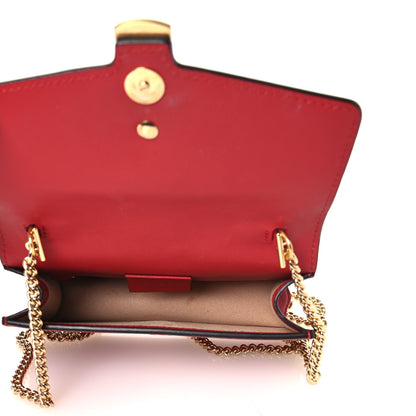 Gucci Calfskin Super Mini Sylvie Chain Shoulder Bag Hibiscus Red 5 of 14