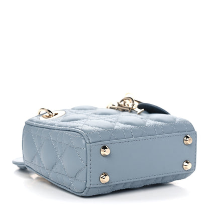 Christian Dior Lambskin Cannage Micro Lady Dior Cloud Blue 6 of 11