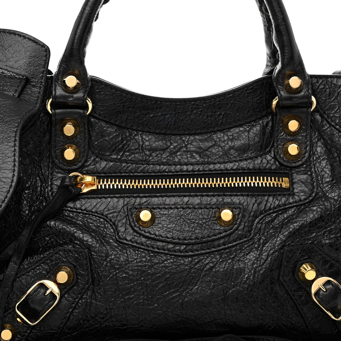 Agneau Classic Gold Hardware Mini City Black