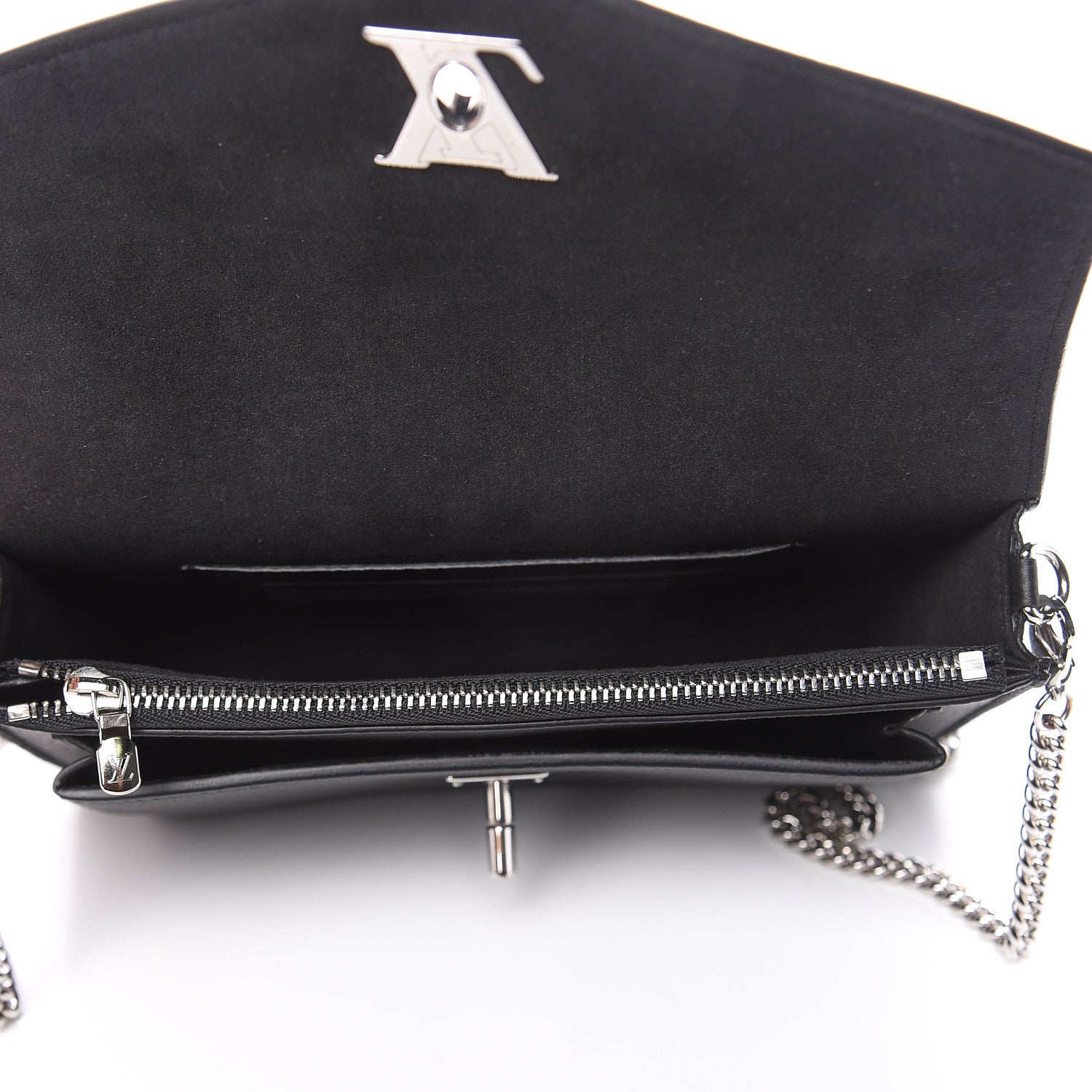 Louis Vuitton Soft Calfskin My Lockme Chain Pochette Black 5 of 9