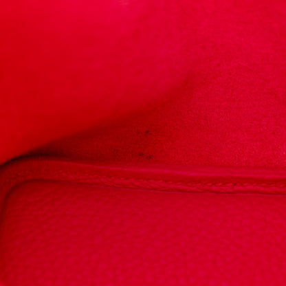 Hermes Taurillon Clemence Swift Eclat Picotin Lock 18 PM Framboise Rouge Sellier 11 of 14