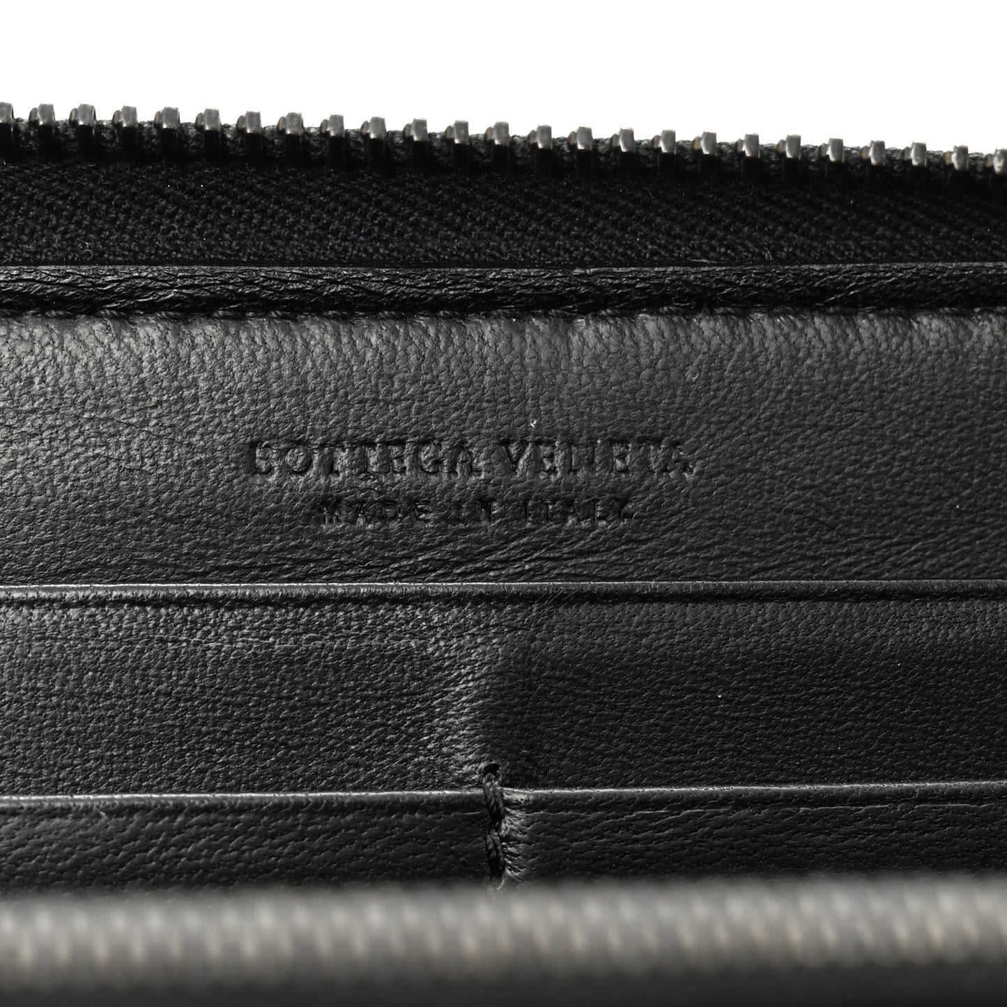 Nappa Intrecciato Zip Around Wallet Black