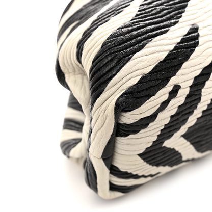 Bottega Veneta Nappa Zebra Print The Pouch Oversized Clutch White Black 12 of 13