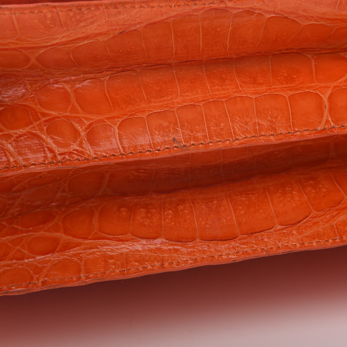 Crocodile Small Regina Top Handle Bag Orange