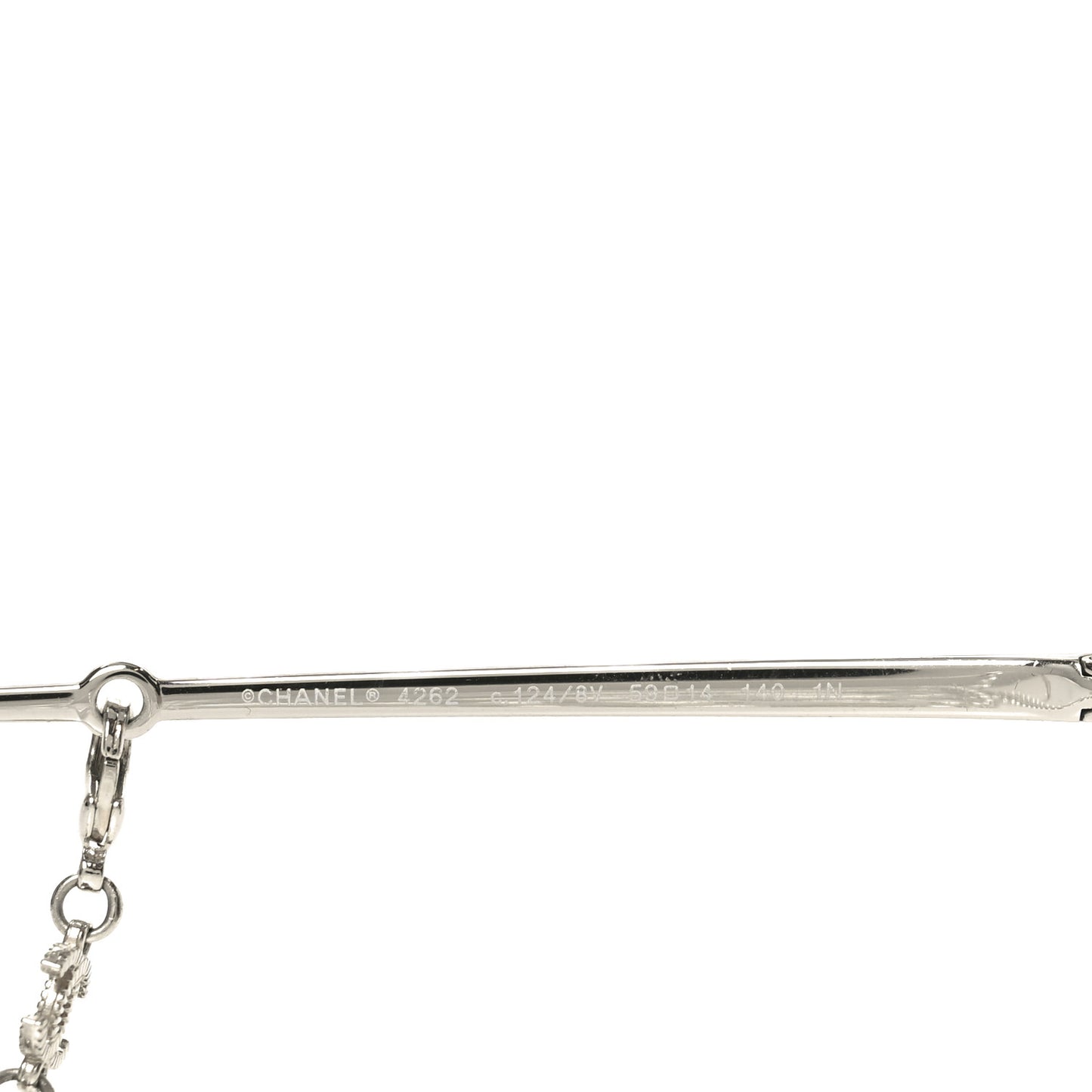 Butterfly Removable Pearl Chain Sunglasses 4262 Silver