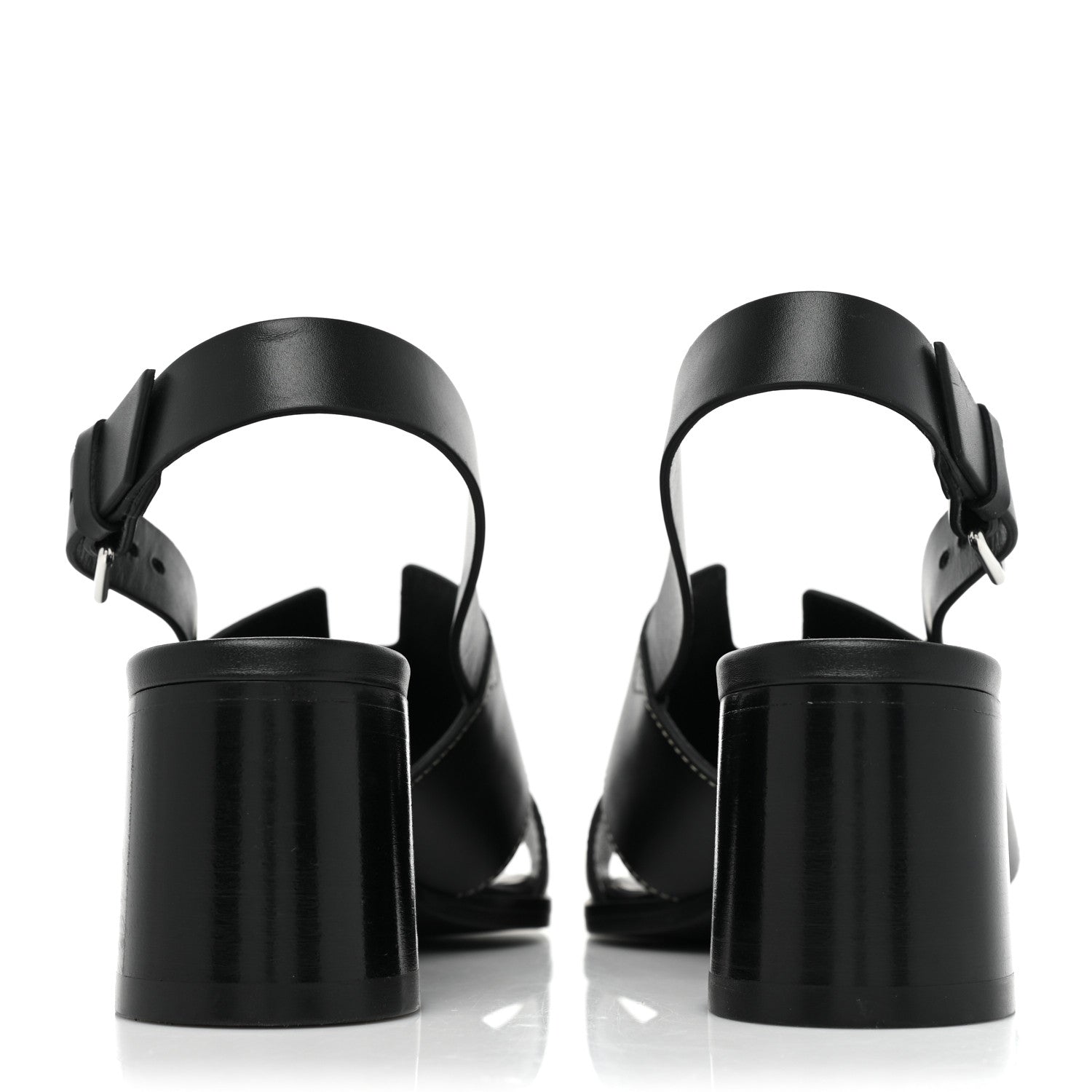 Hermes Calfskin Elbe 60 Sandals 38 Black 5 of 11