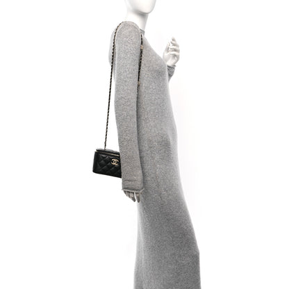 Chanel Lambskin Quilted Small Vanity Case With Chain Black 2 of 11