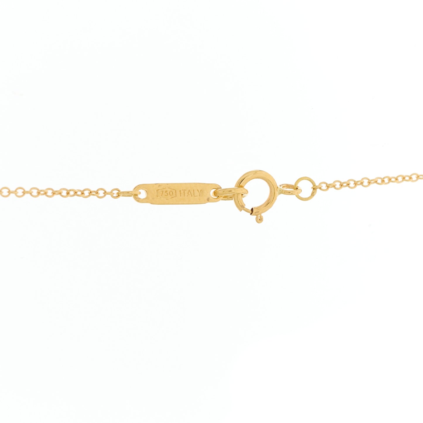 18K Yellow Gold Diamond Mini Vintage Oval Key Pendant Necklace