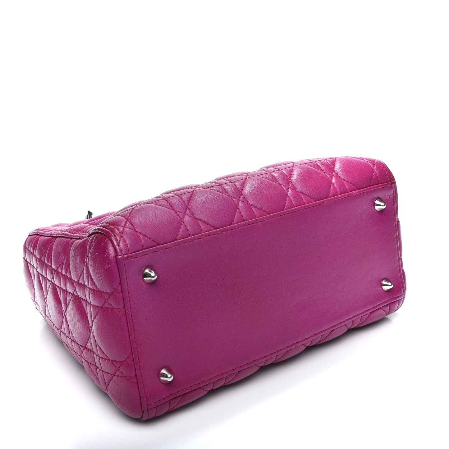 Lambskin Cannage Medium Lady Dior Fuchsia