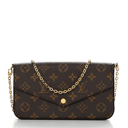 Louis Vuitton Monogram Pochette Felicie Chain Wallet Fuchsia 2 of 17